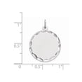 thumbnail image 5 of 925 Sterling Silver Rhodium-plated Engraveable Round Polished Front/Back Disc Charm Pendant, 5 of 5