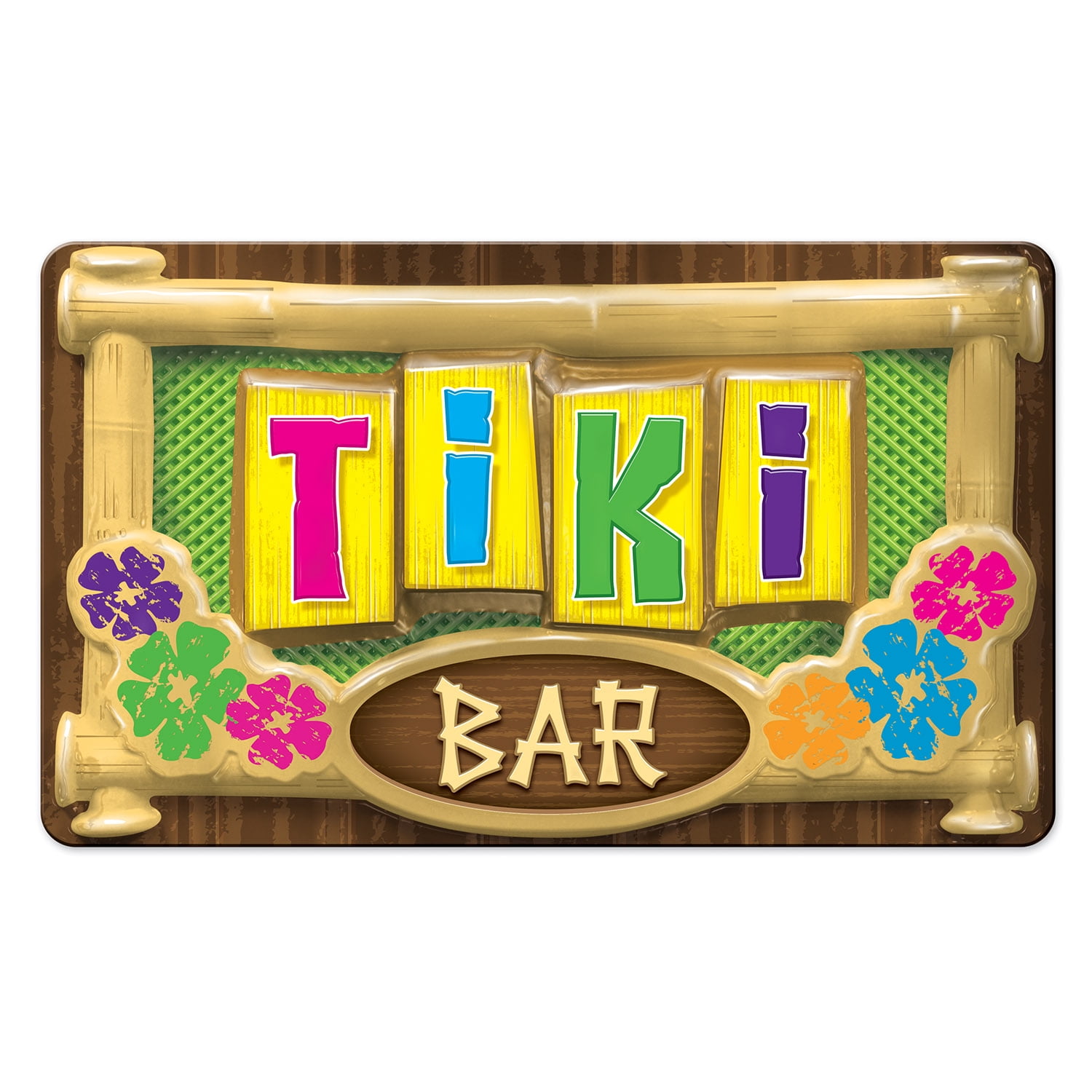 3 D Plastic Tiki Bar Sign Pack Of 24