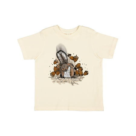 

Inktastic Squirrel Superhero Landing with Acorns Boys or Girls Toddler T-Shirt