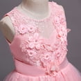 thumbnail image 6 of Girls Dress Floral Embroidered Lace Sleeveless Tulle Wedding Bridesmaid Birthday Formal Party Long Tutu Dresses Kids Princess Evening Prom Ball Gown Pink 11-12Years, 6 of 7