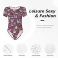 thumbnail image 6 of Rateoe Doodles Wedding Printed Women Rash Guard Short Sleeve,Tummy control Swimsuit Surfing Swimsuit Bathing Suit Short-sleeved Onesie UPF 50+, 6 of 6