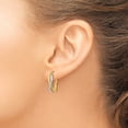 thumbnail image 3 of Primal Gold 14 Karat Two-tone Diamond-cut Hoop Earrings, 3 of 4