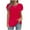 Red, variant on Lenpel Women's Summer Tops Trendy Short Sleeve V Neck Criss Cross Pleated Front Casual T Shirts Tunic Tee Blouses