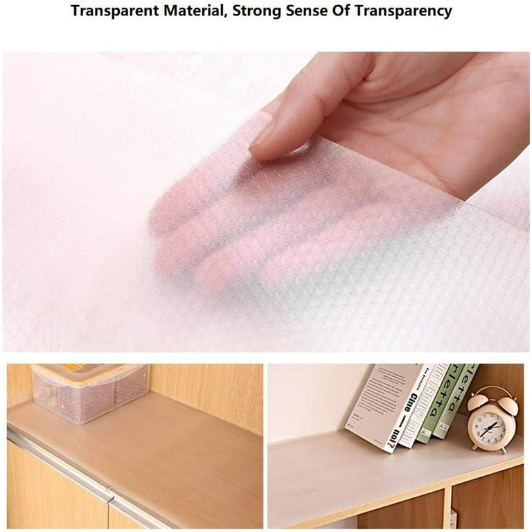 Plastic Shelf Liners Cabinet Drawer Liner Non-Slip Shelf Liner Non-Adhesive  Refrigerator Mat Cupboard Pad No Odor for Kitchen Home-Clear 