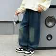 thumbnail image 6 of Hifoo Boys Casual Denim Pants Straight Leg Trousers Toddler Big Kids Autumn Loose Fit Comfortable Jeans With Pockets Birthday Child Solid Color Slacks, 6 of 9