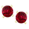 thumbnail image 2 of Star K� Round 7mm Created Ruby Screw Back Stud Earrings with Heart Prongs, 2 of 9