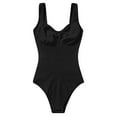 thumbnail image 3 of aidice Athletic Bodysuits for Women Summer Ribbed Low Neck Sleeveless Slim Fitting Workout Rompers, 3 of 3