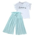 thumbnail image 2 of Toddler Kids Girls Clothing Sets Summer Sunflower T Shirt Tops Chiffon Ruched Loose Casual Pants Outfits Children Clothes Breathable Dailywear For Child, 2 of 4