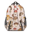 thumbnail image 3 of Mushroom and Morel Beige Pattern Backpack for School, Cute School Bag with Adjustable Shoulder Straps and Padded Back, 16.9"x12.6"x5.9", 3 of 5