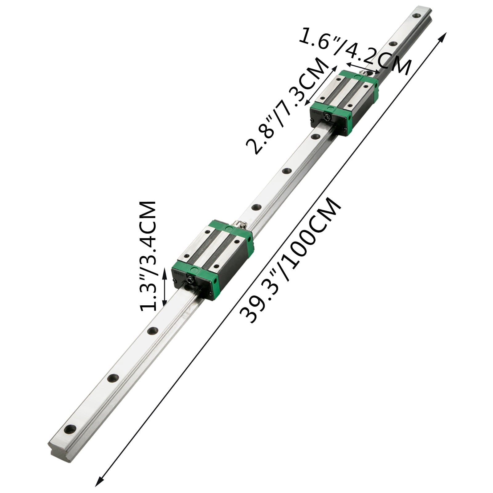 Yadianna Linear Guide Rail 2pcs HGR20-1000mm Linear Motion Rail with RM1605-1000mm Ballscrew and BF12/BK12 Kit