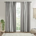 thumbnail image 4 of INK+IVY Imani Cotton Printed Window Panel with Chenille Stripe in Gray, 4 of 5