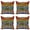 Orange Multicolor, variant on Ambesonne Leopard Print Throw Pillow Cover 4 Pack, Bold Eucalyptus Leaf, 16", Camel and Laurel Green