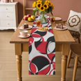 thumbnail image 2 of Red Geometric Table Runner 70 Inches, Modern Abstract Lines Textured Bed Runner Dresser Scarves Tabletop for Indoor Outdoor Parties/Ceremony/Banquet, 13" x 70", 2 of 9