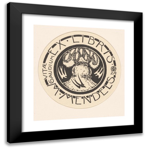 Richard Nicolas Roland Holst 12x13 Black Modern Framed Museum Art Print Titled - Ex Libris Van Maurits Mendels 3 (1924)