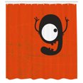 thumbnail image 3 of Ambesonne Halloween Shower Curtain, Cartoon Letter G Monster, 69"Wx75"L, White Black Red, 3 of 3
