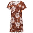 thumbnail image 3 of Hawaiian Hibiscus Flowers Women's Dress Short Sleeve Summer Sundress Summer Women Clothes, 3 of 7