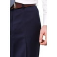 thumbnail image 2 of Mens Classic Fit Solid Navy Blue Flat Front Wool Dress Pants, 2 of 2