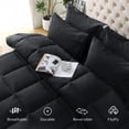 thumbnail image 2 of Juego de cama JOLLYVOGUE tamaño matrimonial de 7 piezas, negro, 2 of 7