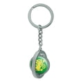 thumbnail image 4 of Hidden Temple Green Monkeys Keychain Spinning Round Chrome Plated Metal, 4 of 6