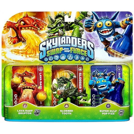 Lava Barf Eruptor, Slobber Tooth & Super Gulp Pop Fizz Figure 3-Pack