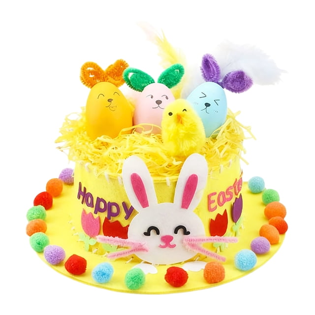 Easter Hat DIY Craft Kit Easter Eggs Rabbit Hat Gift For Kindergarten Decoration Items Parent Child Interaction