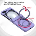 thumbnail image 2 of SaniMore for Samsung Galaxy Z Flip 5(6.7" 2023) Case with 360° Ratating Kickstand Wireless Charging Front Screen Protector Anti-yellow Shockproof Slim Folding Hinge Protection, Purple, 2 of 7