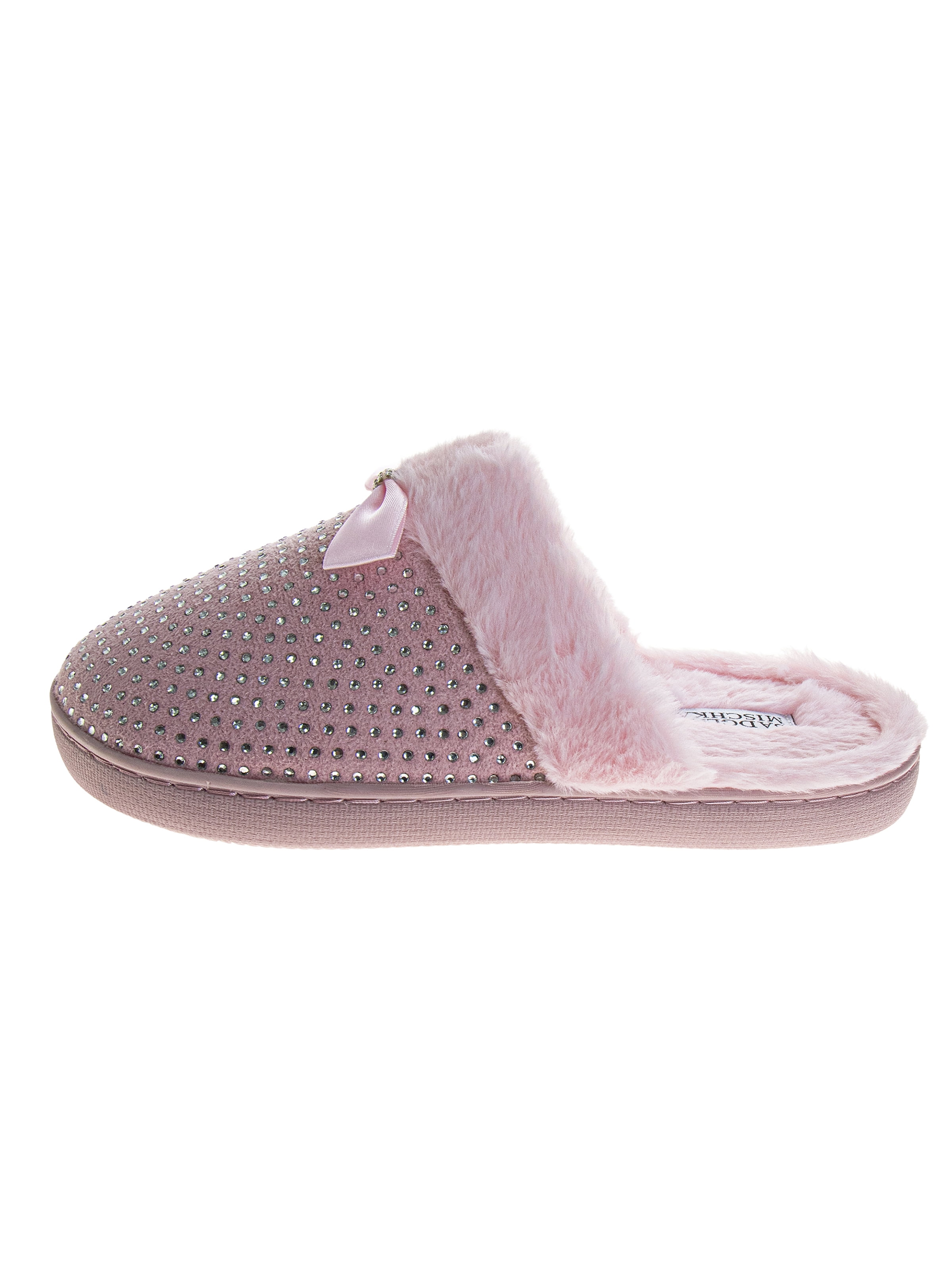 Badgley Mischka Women's Sparkly Slide On Bow Slippers