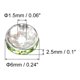 thumbnail image 2 of Perlas separadoras de metal Uxcell con cristal de rhinestone, perlas redondas separadoras 200Pcs verdes 6mm, 2 of 7