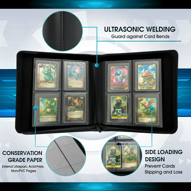 Top Loader Card Binder - Holds 160 Top Loaders - ROTHRATHER 4 Pocket Top  Loader Card Storage with Sleeves for 3" x 4" Card Holders for Trading Cards  or Sports Cards (4 Pockets, Black) - Walmart.com
