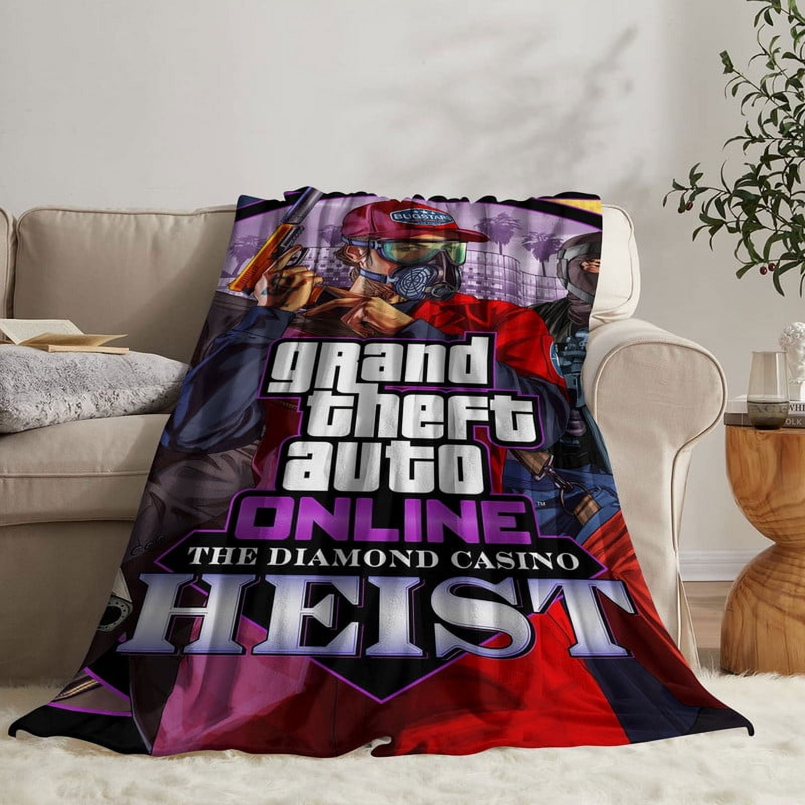 Grand Theft Auto Gra5 Throw Blanket Gifts for Fans Lover Girls Boys Women Present Hoodie Him Bed 50"x60"