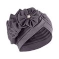 thumbnail image 2 of EGNMCR Head Scarf Women African Turban Flower Knot Pre-Tied Bonnet Beanie Cap Headwrap Women Solid Floral India Muslim Ruffle Chemo Hat Headwear Head Wraps Turbans Beanie Cap Headwraps, 2 of 2
