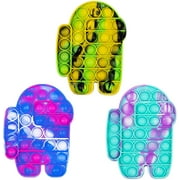 Push pop Bubble Sensory Fidget Toy Autism Special Needs Stress Reliever - Great for The Old and The Young (Among Camouflage, 3 Pack))