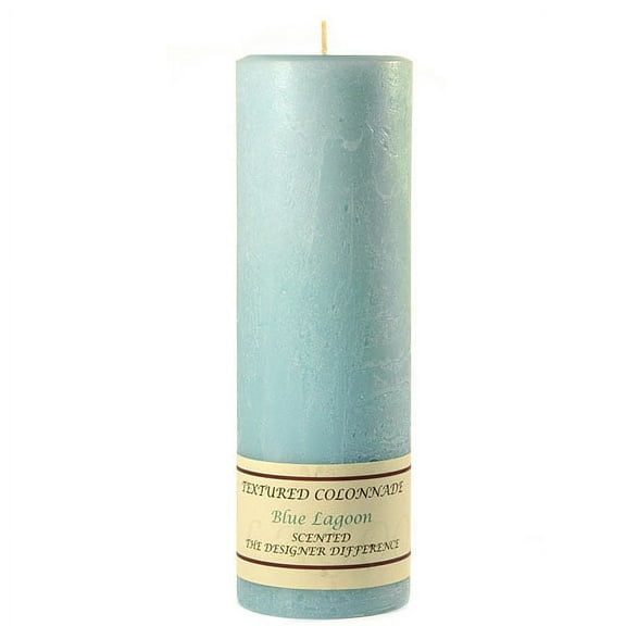 3 Pcs, Textured 3x9 Blue Lagoon Pillar Candles 3 in. diameterx9.25 in. tall