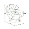 thumbnail image 4 of 33.5" Accent Swivel Chair, Modern Luxury Upholstered Lounge Chair with Footrest and Metal Base, Comfy Swivel Single Sofa for Living Room, Bedroom, Reading Room, Purple, 4 of 9