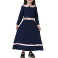 thumbnail image 2 of Coerni Toddler Girls Muslim Arab Dresses Long Sleeve Kids 𝐈slamic Long Dress A Line Birthday Wedding Loose Casual Lapel, 2 of 9