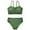 Green, variant on Girl's Cute Two Piece Ribbed Swimsuit Adjustable Spaghetti Strap Wireless Bikini Set 8-13 Years