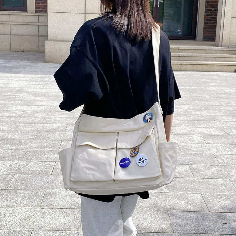 Women's Clutches Women's Handbag Shoulder Bags Forearm Purses Japanese  Nylon Messenger Bag Pure Large Capacity Waterproof Shoulder Bag(Black)