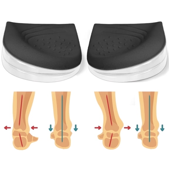 Skyfoot 3 Layers Adjustable Heel Wedge Inserts for Supination & Pronation Correction, Adhesive Medial & Lateral Heel Insoles for Bow Legs, Knee Pain