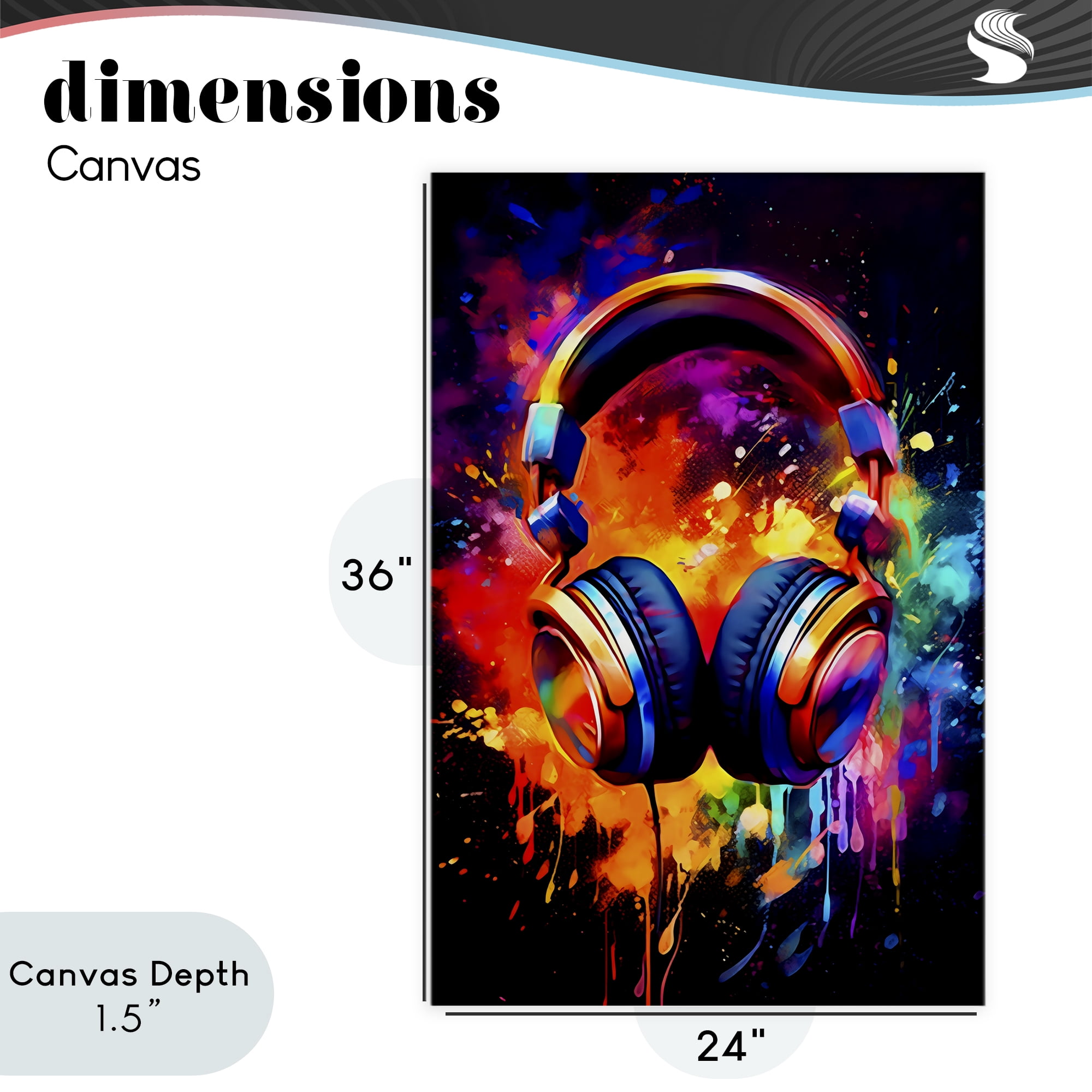 Stupell Industries Musical Color Pop Splash Canvas Wall Art, design by Creative Studio