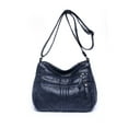 thumbnail image 1 of MAWCLOS Ladies Shoulder Bags Multi Pockets Purse Adjustable Strap Textured Crossbody Bag Large Capacity Women Fashion Metal Zipper Deep Blue, 1 of 2