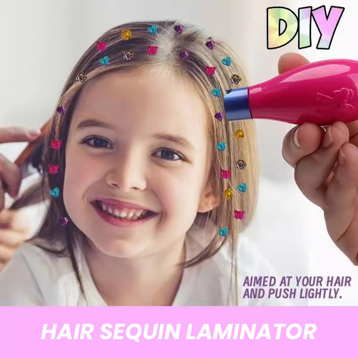 Hair Gem Stamper Kit, Hair Jewels for Girls DIY Toys, Hair Styling Tool with Reusable Shining Hair Accessory, Birthday Christmas Gifts for Girls