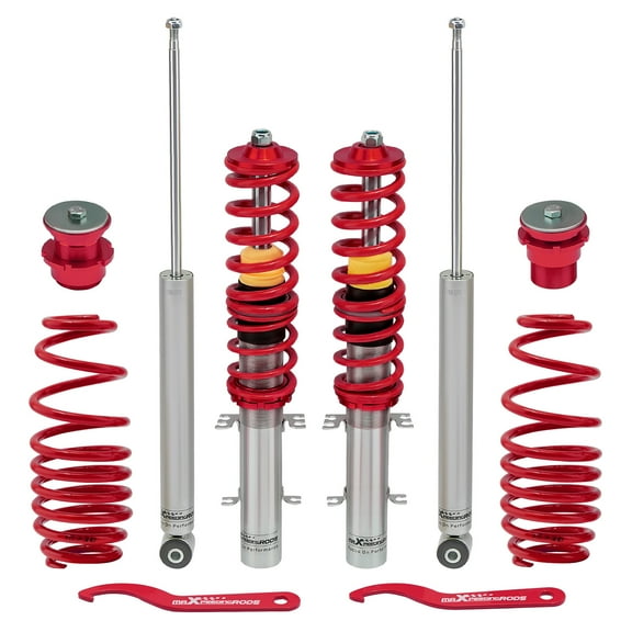 Maxpeedingrods Coilover Suspension Struts for VW Volkswagen Golf MK4 1998-2007 1.9 Tdi FWD Shocks Red