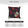 thumbnail image 5 of LNWH Skull Arounding Rose Throw Pillow Covers, Square Soft Linen Decorative Pillow Cases, 16"x16" Inch, 5 of 8