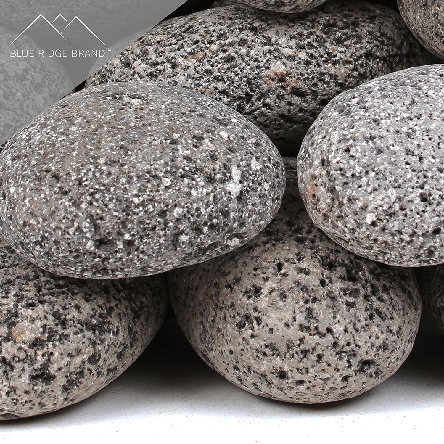 Blue Ridge Brand Lava Rock Tumbled Lava Stones Black/Gray Lava
