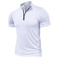 thumbnail image 3 of CUSTG T-Shirts Men's Workout Gym Muscle Athletic Running Hiking Active Half Zip Short Sleeve T Shirts Relaxed Fit O-Neck Tops, 3 of 5