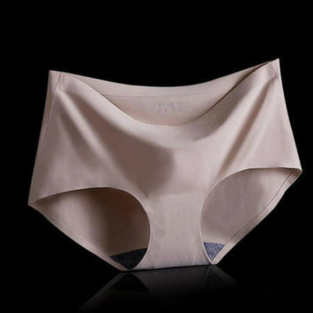 FUNUONY Big Sale!! Women s Seamless Underwear High Waisted Full Coverage Ladies Soft Strech Breathable Panties Women s Spring/Summer Ice Silk Traceless Breathable Mid Waist Underwear Coffee M