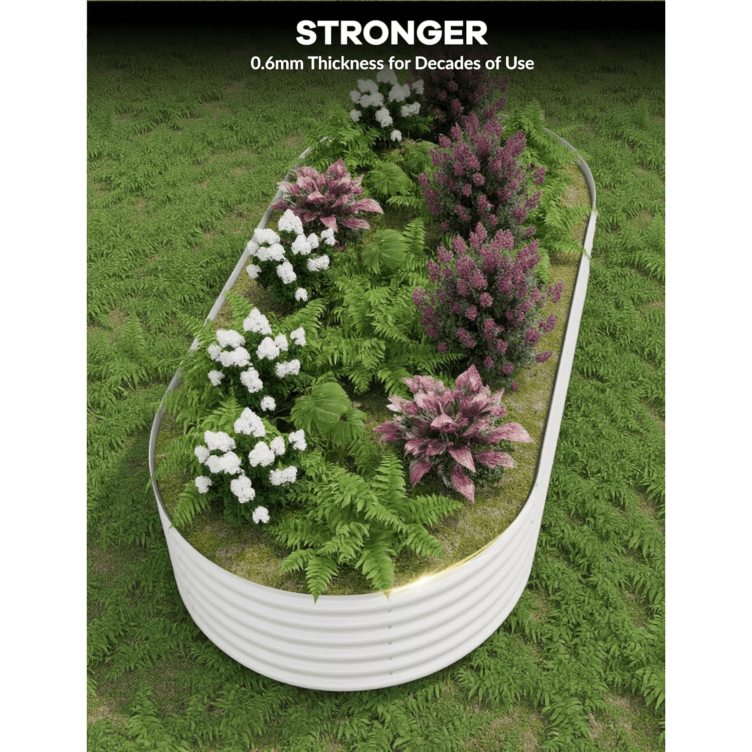 Galvanized Tall Raised Garden Bed Kit, Oval Large Planting Box for Vegetables Flowers