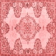 thumbnail image 1 of Ahgly Company Indoor Square Medallion Red Traditional Area Rugs, 6' Square, 1 of 4