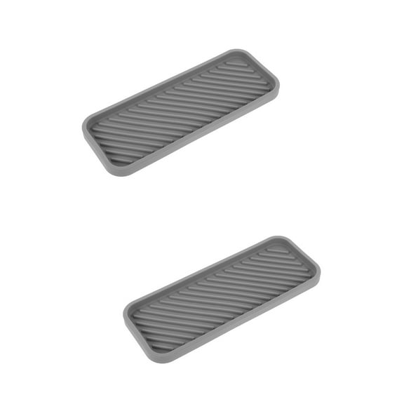 2 Pieces Draining Silicone Tray Bathroom Organizing Washroom