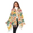 thumbnail image 3 of FORMRS Womens Scarf Winter Soft Long Big Warm Shawls Wrap Tassel Scarves, Orange Leaves, 3 of 9